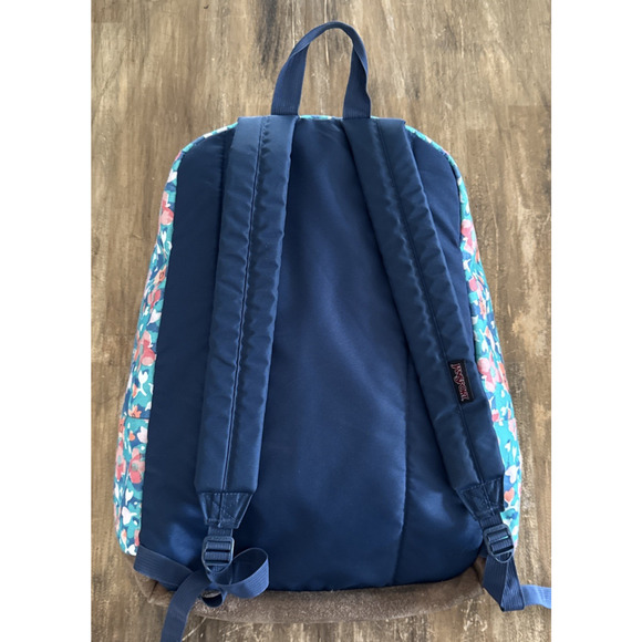 JanSport Right Pack Expressions Backpack Floral Print Originals Suede Bottom - Picture 2 of 7